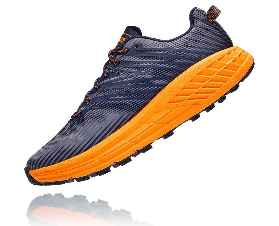 Hoka One One Speedgoat 4 Trailskor Herr - Blå/Orange - ACVMS-3901